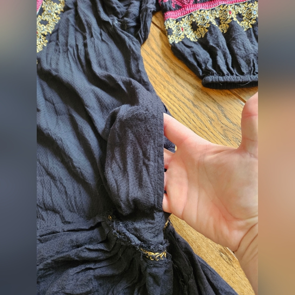 FREE PEOPLE Black Peasant Blouse - Picture 6 of 7